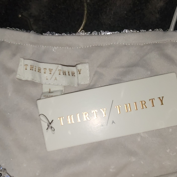 Thirty/ Thirty Cream color Long Sequins dress Large - Picture 6 of 6